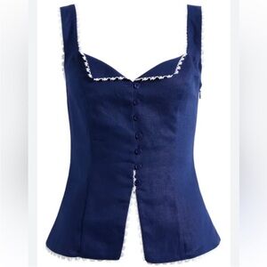Reformation Viola Linen Top